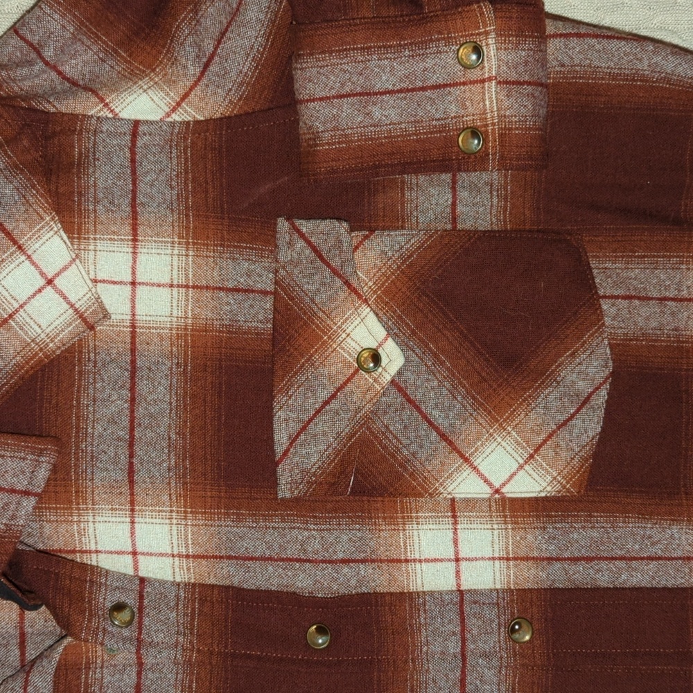🆕 Men's Pendleton Canyon 100% Virgin Wool Western Rust Brown Ombre L Classic